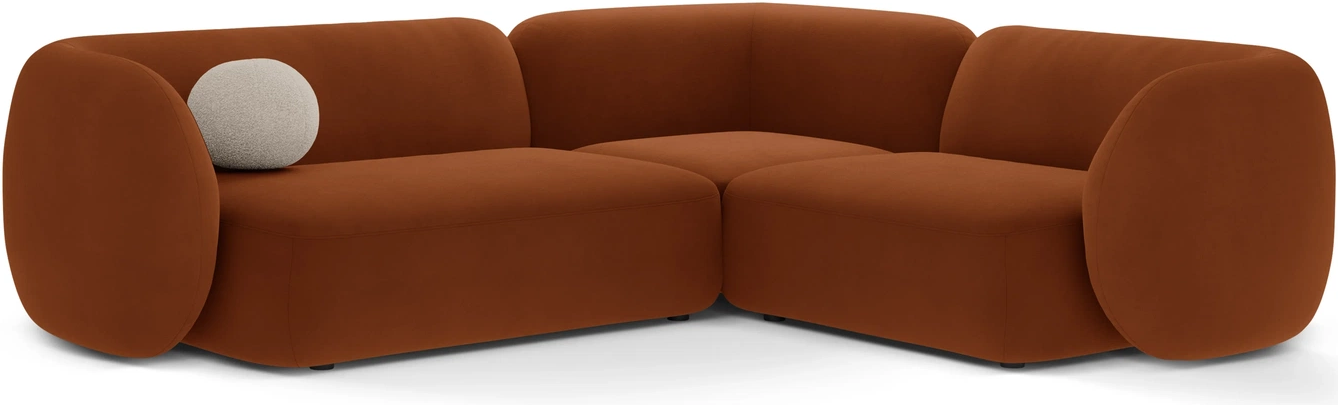 Chaiselongsofa Micadoni Kate Højrevendt Terrakotta Velour 252x220
