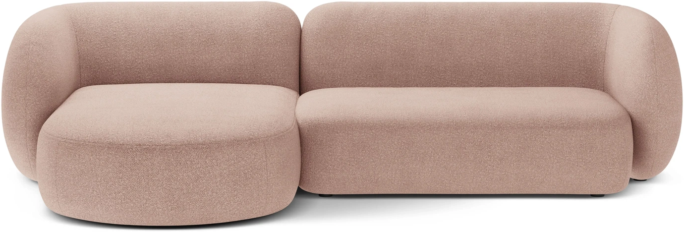 Chaiselongsofa Micadoni Kate Venstrevendt Pudderrosa Boucl 285x176x76