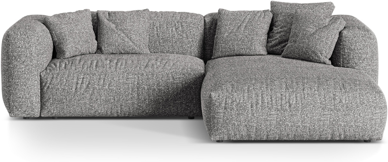 Chaiselongsofa Micadoni Martina Højrevendt Boucl Grafitgrå 280x176