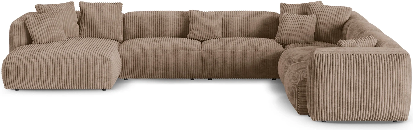 Chaiselongsofa Micadoni Martina Højrevendt Hjørnesofa Agernbrun Ribvelour Tilia 420330