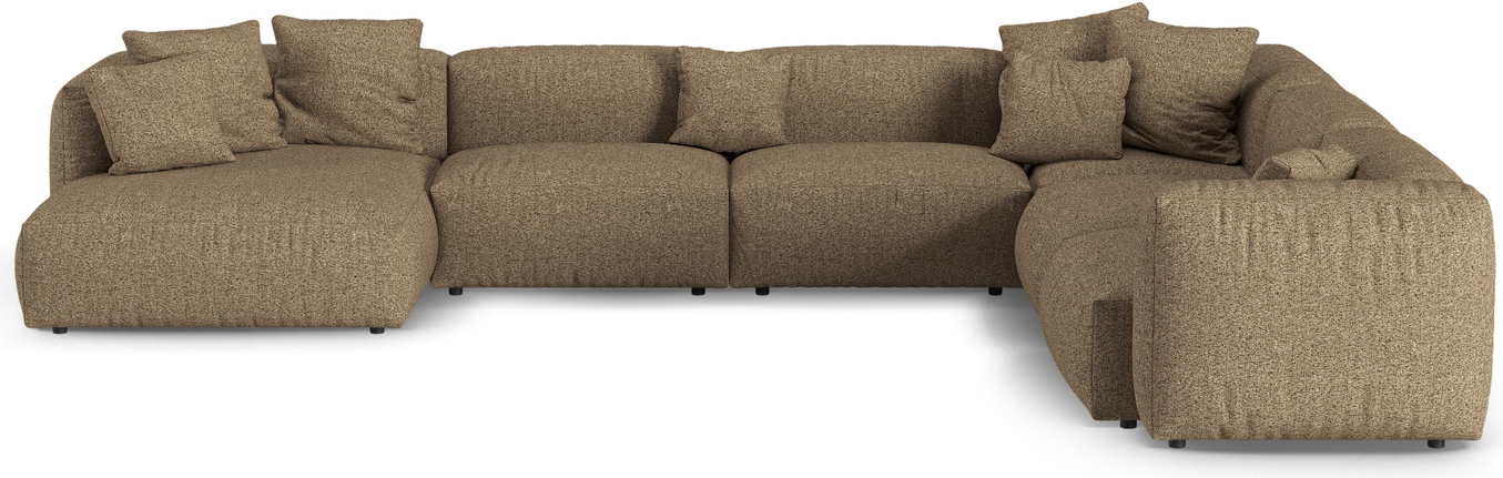 Chaiselongsofa Micadoni Martina Højrevendt Hjørnesofa Boucl Monet Cappuccino 420x330 Sædedybde