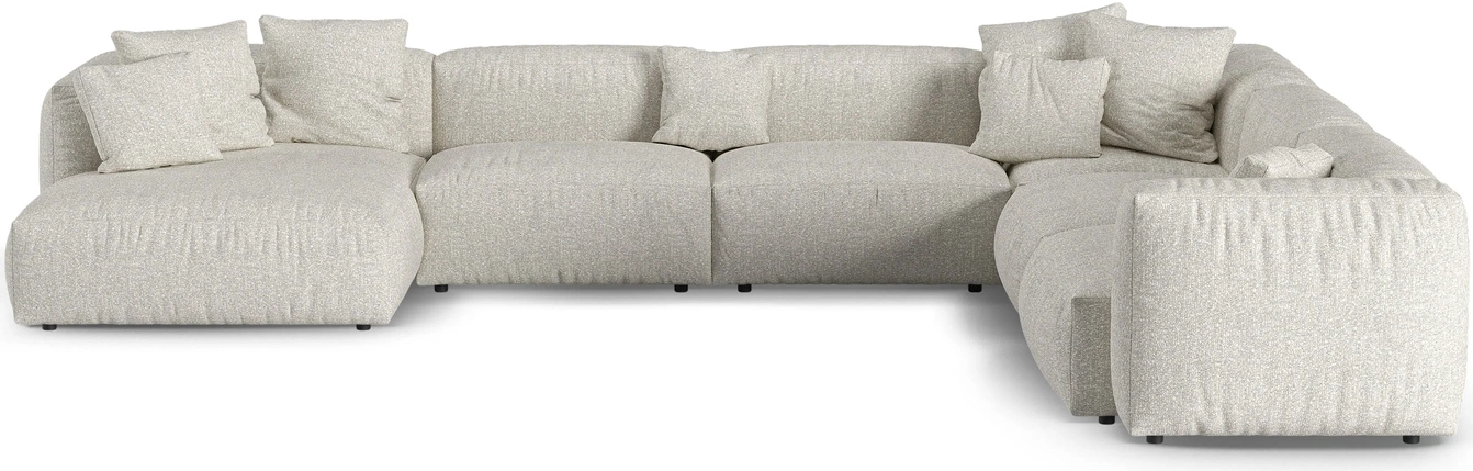 Chaiselongsofa Micadoni Martina Højrevendt Hjørnesofa Gråbeige Boucl Personer 420x330x75 Sædedybde