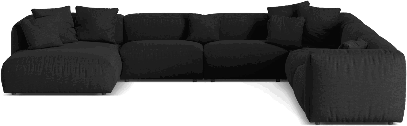 Chaiselongsofa Micadoni Martina Højrevendt Hjørnesofa Sort Boston Strukturstof B406 D316
