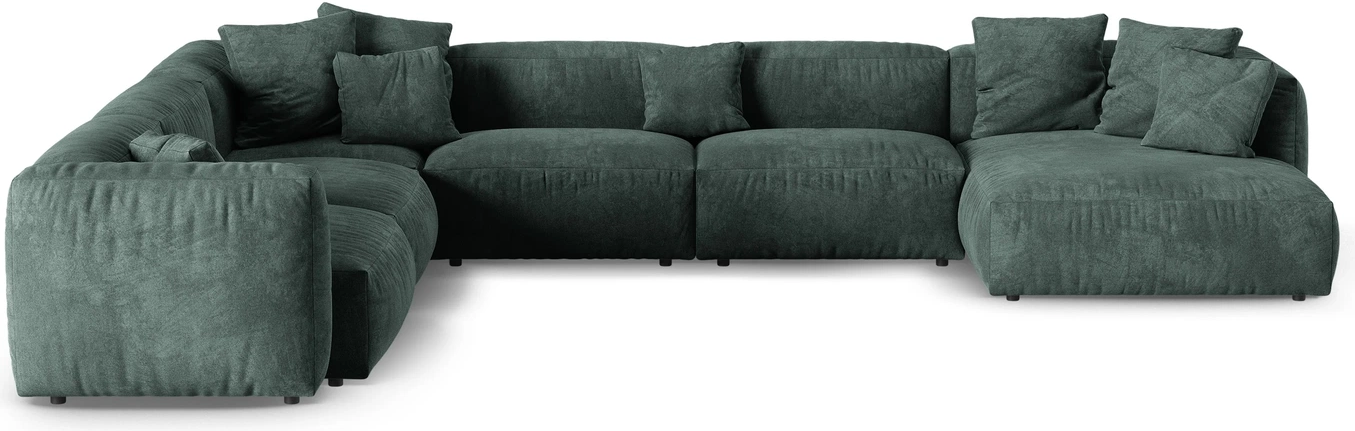 Chaiselongsofa Micadoni Martina Venstrevendt 420x330 Petrol Velour Hjørnesofa Pers Sædedybde