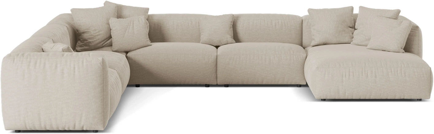 Chaiselongsofa Micadoni Martina Venstrevendt Hjørnesofa Lys Beige Strukturstof Boston Toffee B406xd316