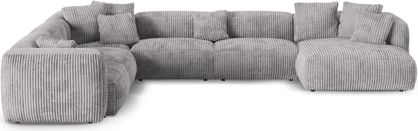 Chaiselongsofa Micadoni Martina Venstrevendt Hjørnesofa Lys Grå Ribvelour Til Pers B420 D330
