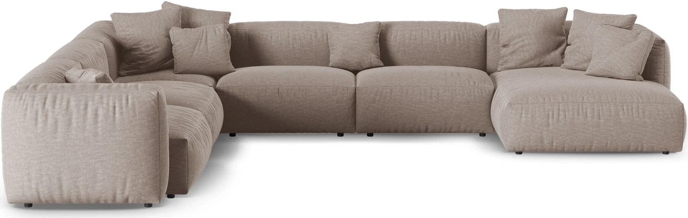 Chaiselongsofa Micadoni Martina Venstrevendt Hjørnesofa Pers Mørk Beige Strukturstof Boston Trufa