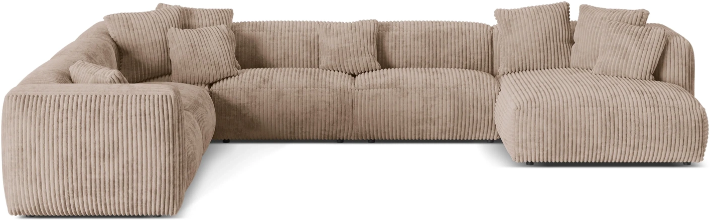 Chaiselongsofa Micadoni Martina Venstrevendt Personers Hjørnesofa B406xd316 Ribvelour Agernbrun