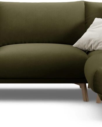 Chaiselongsofa Micadoni Naomi Højrevendt Hjørnesofa 280x195 Grøn Salvador Velour