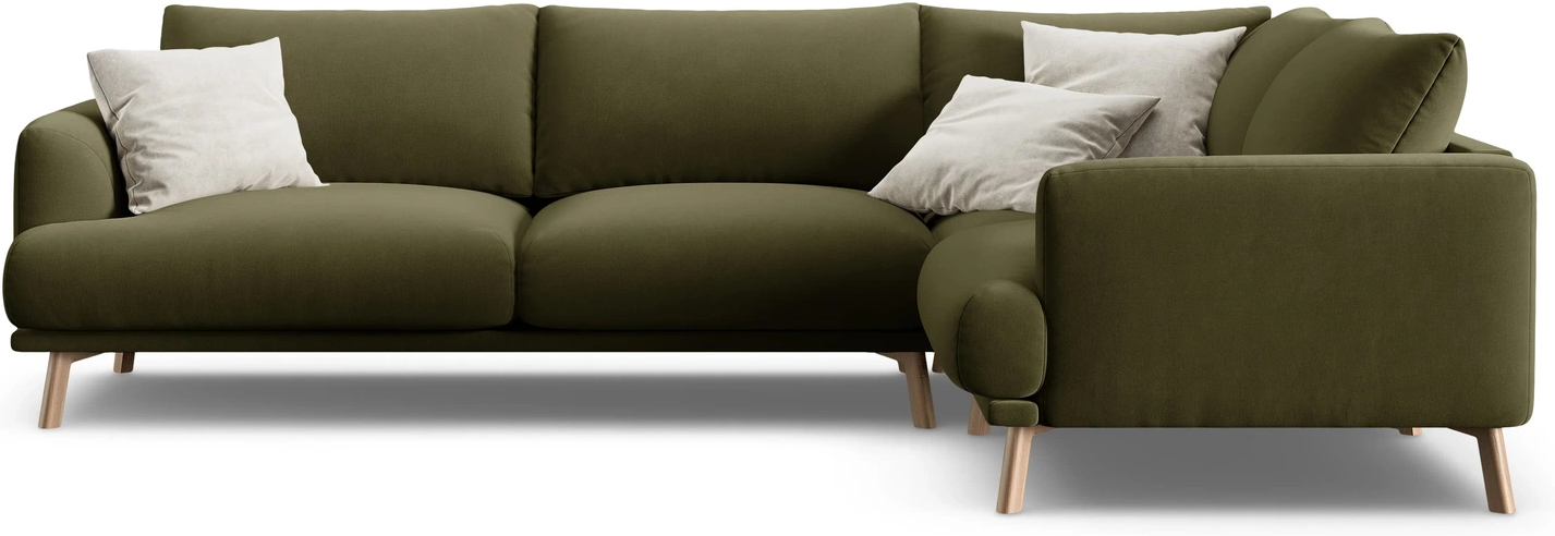 Chaiselongsofa Micadoni Naomi Højrevendt Hjørnesofa 280x195 Grøn Salvador Velour