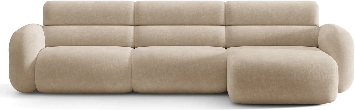 Chaiselongsofa Micadoni Neo Højrevendt Hjørnesofa Mørk Beige Chenille Golden Vandafvisende 305