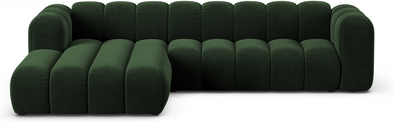 Chaiselongsofa Venstrevendt Micadoni Lupine 290x177x70 Flaskegrøn Velour