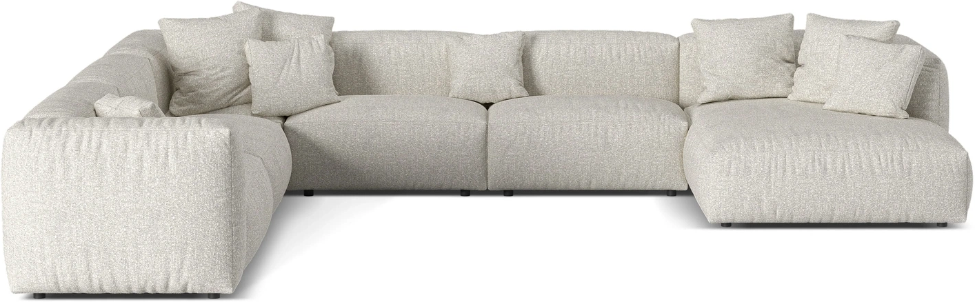 Hjørnesofa Chaiselong Micadoni Martina Venstrevendt 406x316 Monet Pearl Boucl Gråbeige