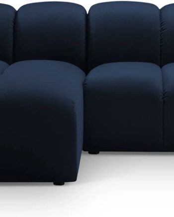 Hjørnesofa Micadoni Diana Chaiselong Venstrevendt Kongeblå Velour 334x182