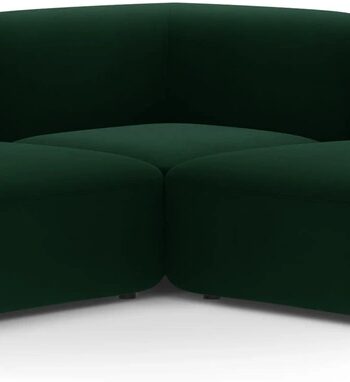 Hjørnesofa Micadoni Kate Flaskegrøn Velour 252x252 Chaiselong Plads Til Personer