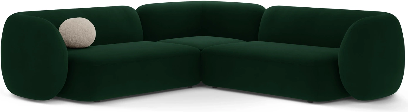 Hjørnesofa Micadoni Kate Flaskegrøn Velour 252x252 Chaiselong Plads Til Personer