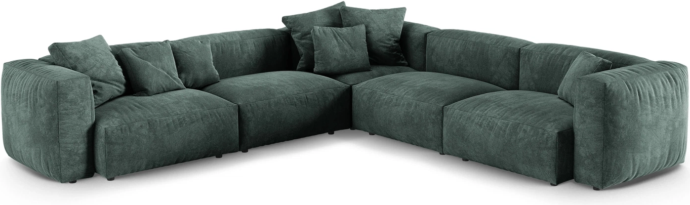 Hjørnesofa Micadoni Martina 330x330 Petrol Velour Sædedybde Plads Til Personer