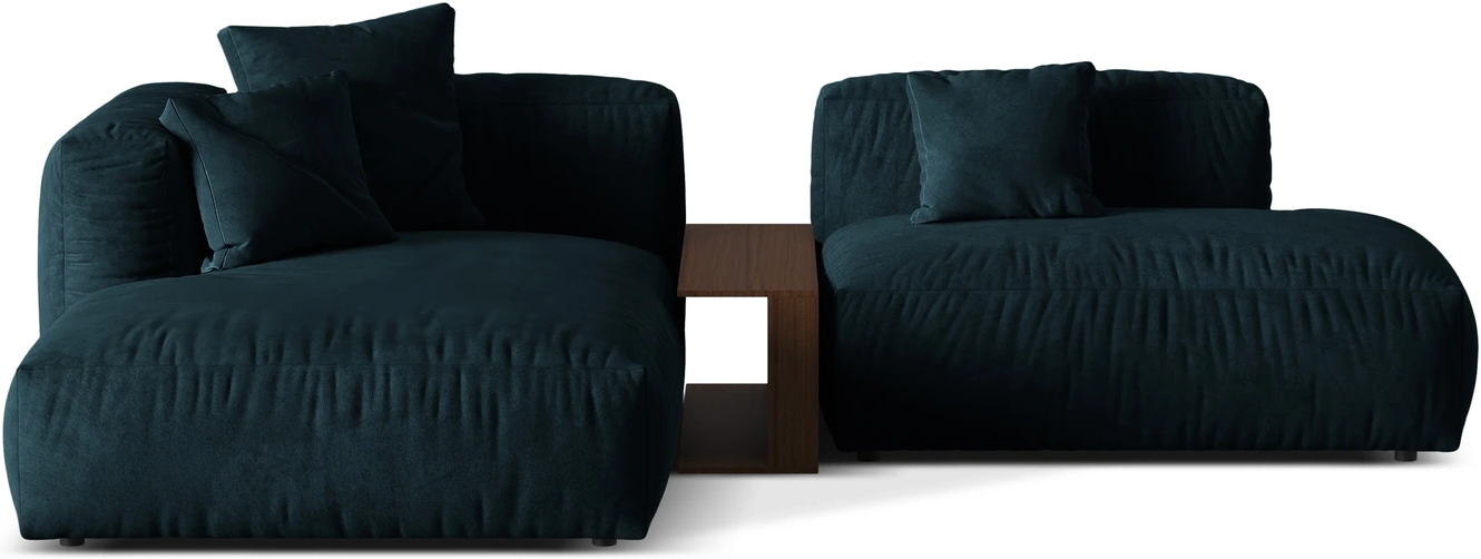 Hjørnesofa Micadoni Martina Chaiselongsofa Venstrevendt 285x176 Velour Dyb Petrol