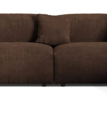 Hjørnesofa Micadoni Martina Højrevendt Chaiselong Velour Chokoladebrun B406 D316 Personer