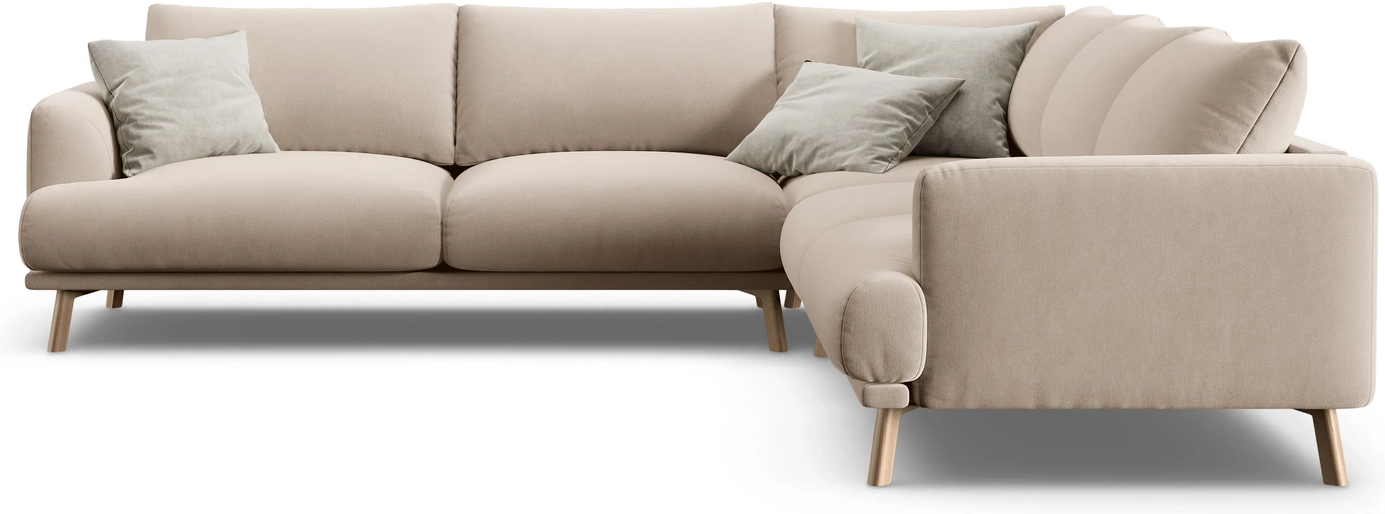 Hjørnesofa Micadoni Naomi 280x280 Beige Salvador Velour Rummelig Chaiselong Plads Til Til Personer