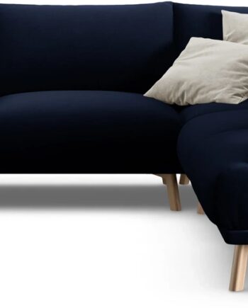 Hjørnesofa Micadoni Naomi 280x280 Kongeblå Velour Salvador Sæders Træben