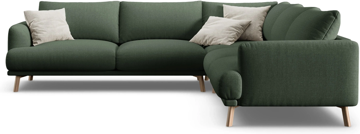 Hjørnesofa Micadoni Naomi 280x280 Mosgrøn Strukturstof Liberty Tweedvævet Plads Til Personer