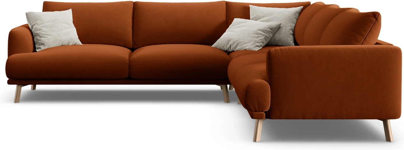 Hjørnesofa Micadoni Naomi 280x280 Velour Terrakotta Rummelig Sofa Til Personer Liquidblocked