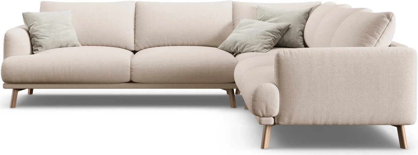 Hjørnesofa Micadoni Naomi Personers Chaiselong 280280 Beige Liberty Strukturstof Med Træben