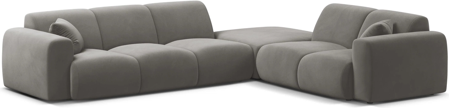 Højrevendt Chaiselongsofa Hjørnesofa Micadoni Molino 315250 Personers Grå Velour Slidstærk Pletresistent