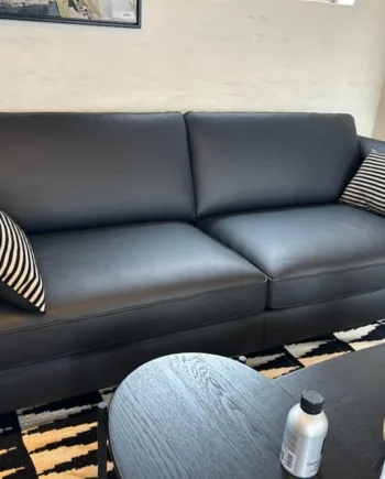 Nordic Design Nordic Plus Personers Sofa Sort Semianilin Læder  Møbelsalg