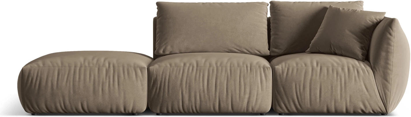 Personers Sofa Micadoni Chris Venstrevendt 315 Lys Brun Casino Velour Inkl Pude