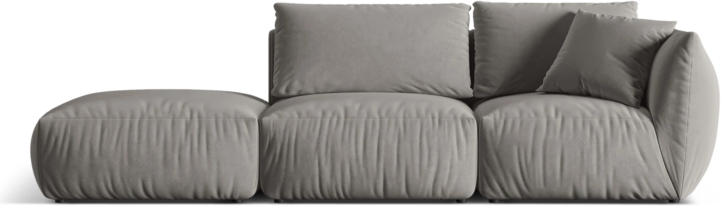 Personers Sofa Micadoni Chris Venstrevendt Grå Casino Stone Velour B315