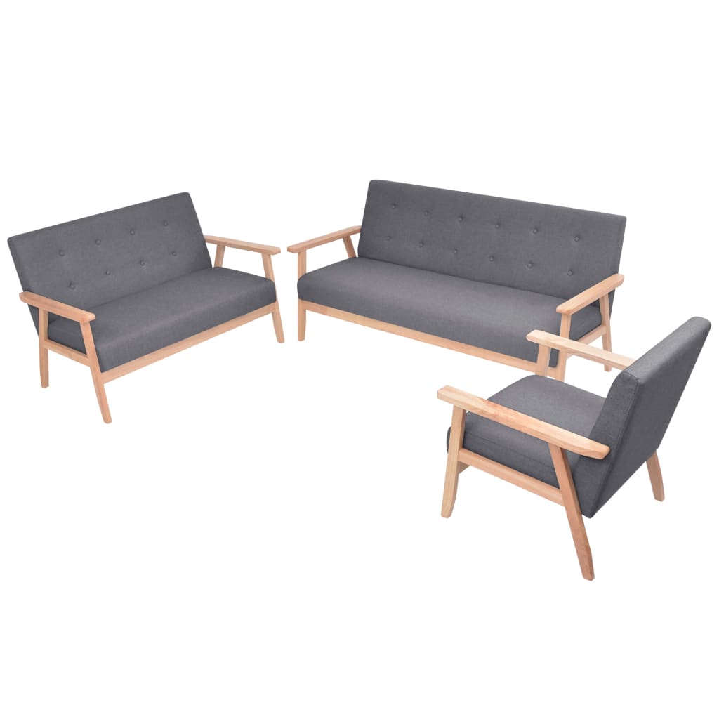 Personers Sofa Stof Mørkegrå Lænestol Personers Sofa Personers Sofa