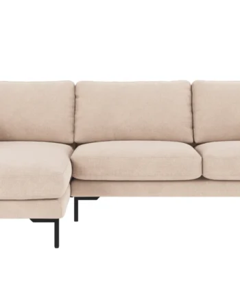 Rowico Corwin Pers Sofa Chaiselong Lys Beige Polyester Stof Sort Metal