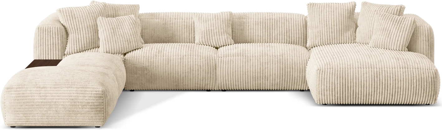 Sofa Hjørnesofa Micadoni Martina Venstrevendt Personers Velour Lys Beige B406d280