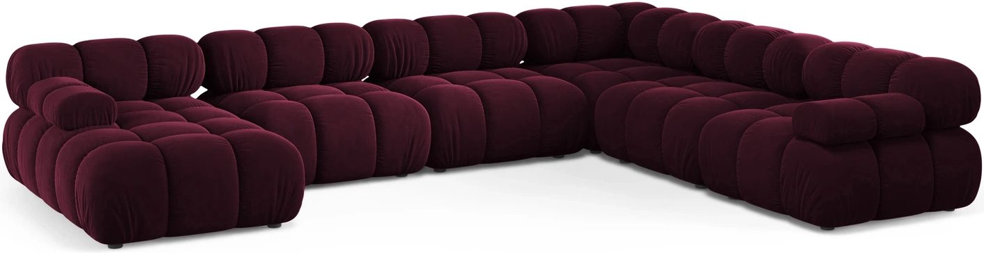 Sofa Micadoni Bellis Højrevendt 376x282 Bordeaux Velour Venus Chaiselong Cleanaboo Easy Clean