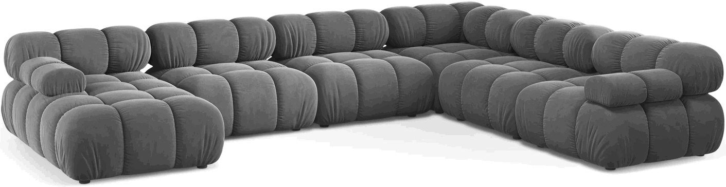 Sofa Micadoni Bellis Højrevendt 376x282 Lysgrå Velour Plads Til Personer