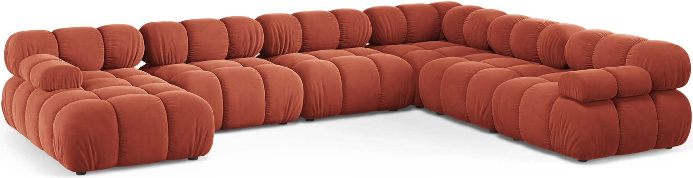 Sofa Micadoni Bellis Koralfarvet Velour Højrevendt Plads Til Personer