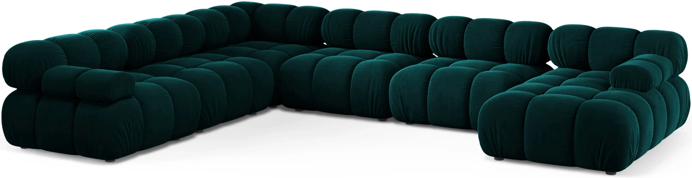 Sofa Micadoni Bellis Venstrevendt Venus Velour Dyb Petrol Plads Til Personer B376d282h70