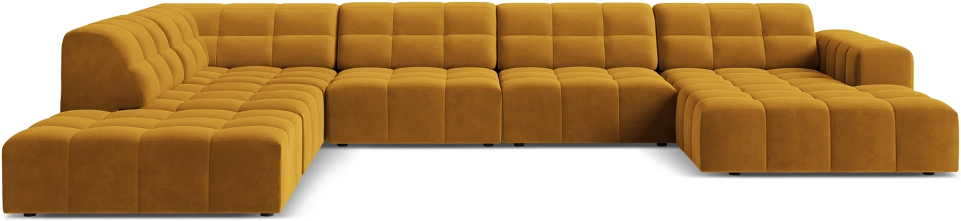 Sofa Micadoni Jennifer Venstrevendt Gul Velour B375d263 Plads Til Personer