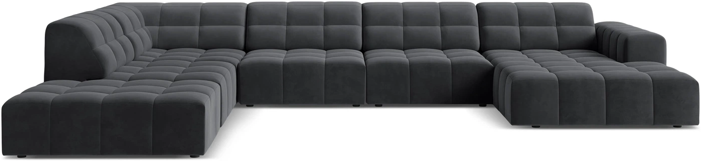 Sofa Micadoni Jennifer Venstrevendt Hjørnesofa Grå Velour 375263 Plads Til Personer