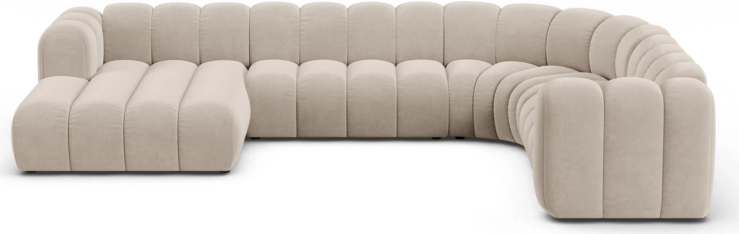 Sofa Micadoni Lupine Højrevendt Beige Velour Pers B370d280 Chaiselong 150
