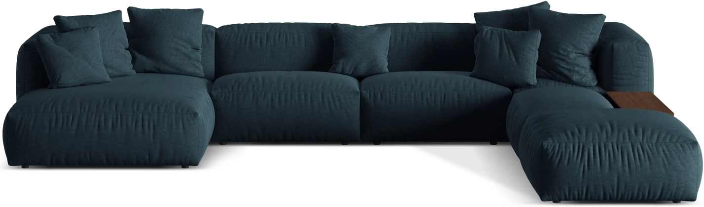 Sofa Micadoni Martina Højrevendt Denimblå Personers Boston Strukturstof B406xd280xh75