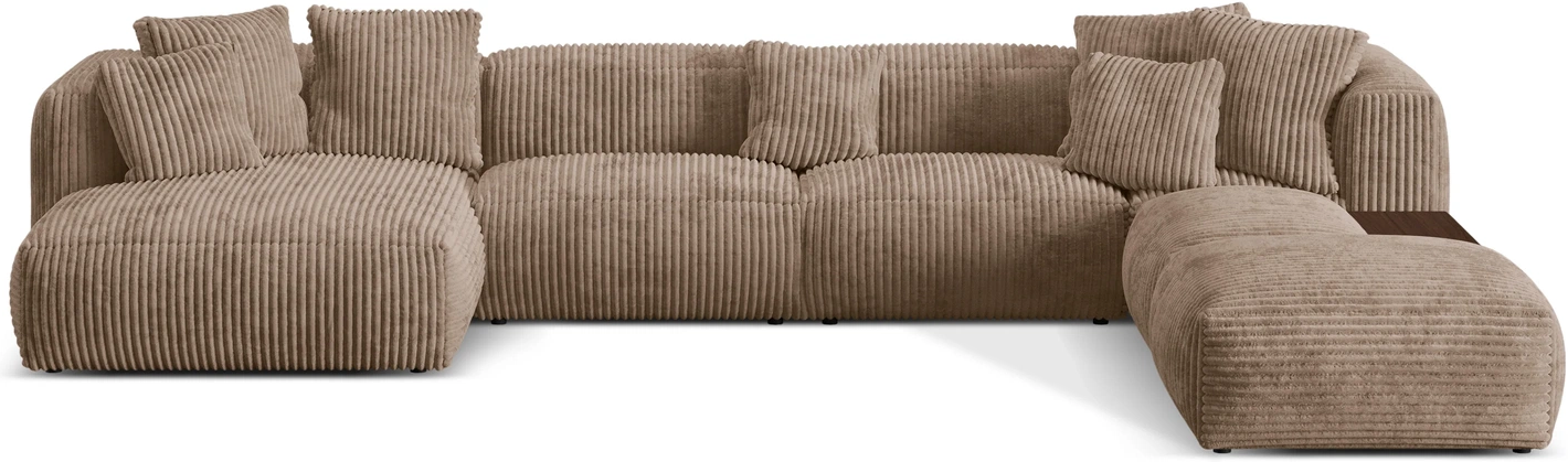 Sofa Micadoni Martina Højrevendt Personers Agernbrun Ribvelour B406d280