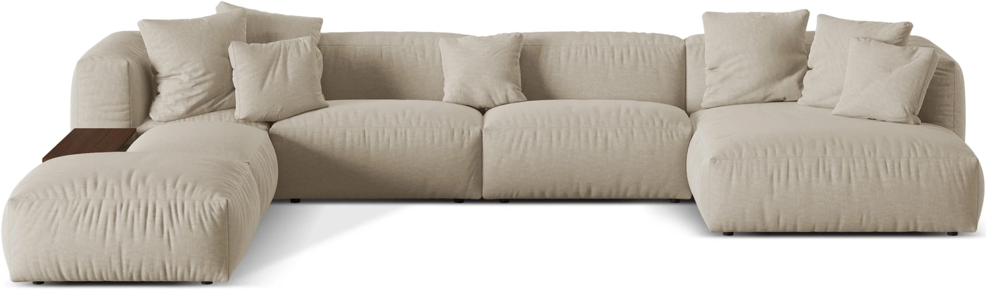 Sofa Micadoni Martina Venstrevendt 406x280 Lys Beige Boston Toffee Strukturstof Personers