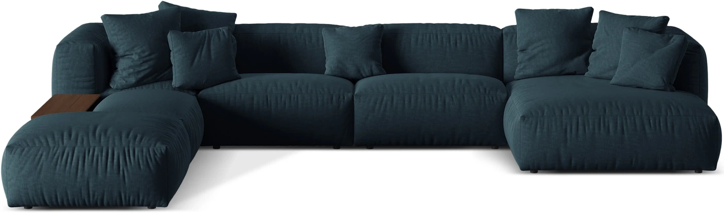 Sofa Micadoni Martina Venstrevendt Denimblå Boston Ocean Strukturstof Plads Til Personer 406x280