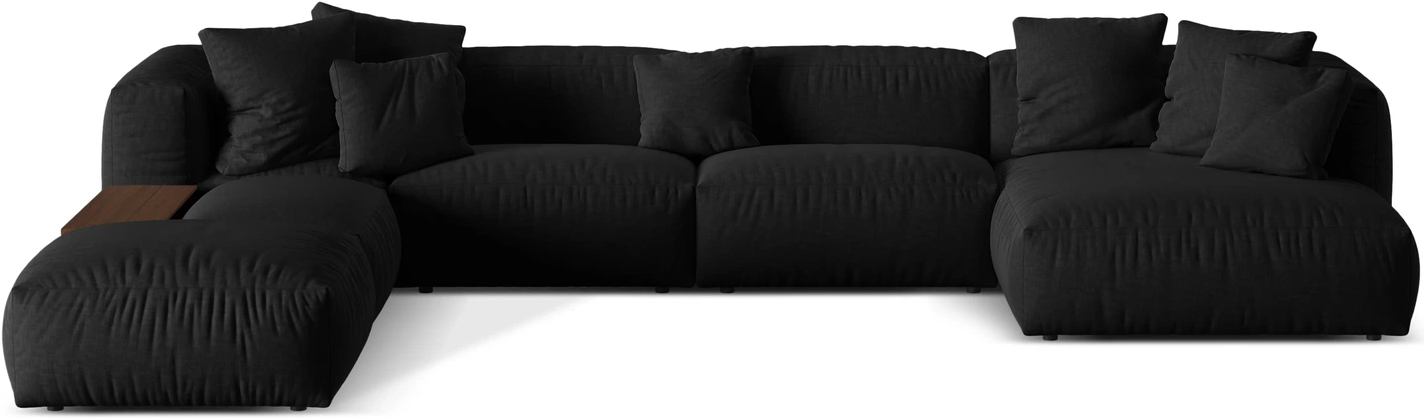 Sofa Micadoni Martina Venstrevendt Med Chaiselong 250 Personers B406 D280 H75 Sort Boston Strukturstof