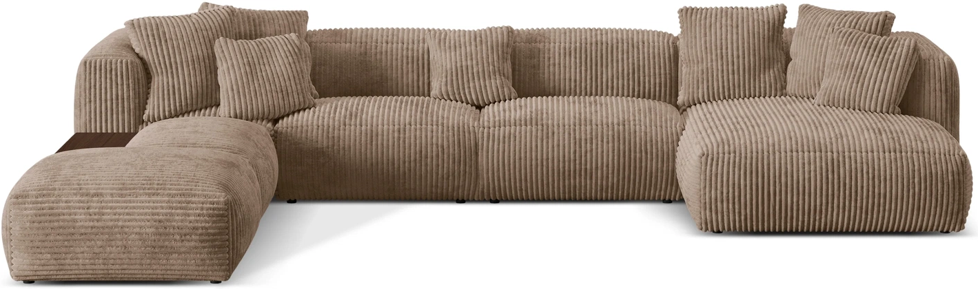 Sofa Micadoni Martina Venstrevendt Personers 406280 Agernbrun Ribvelour Tilia
