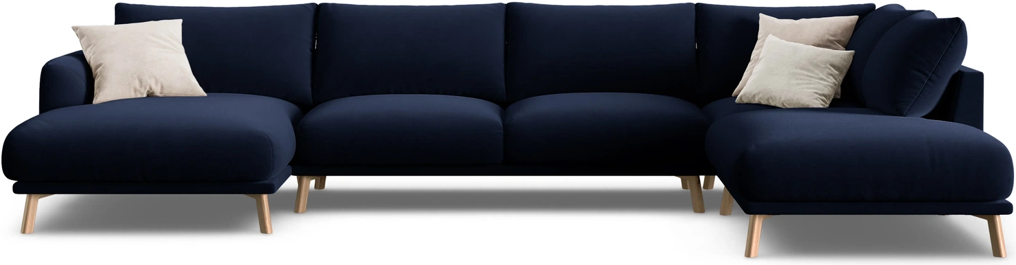 Sofa Micadoni Naomi Højrevendt Kongeblå Velour Chaiselong 210 Pers