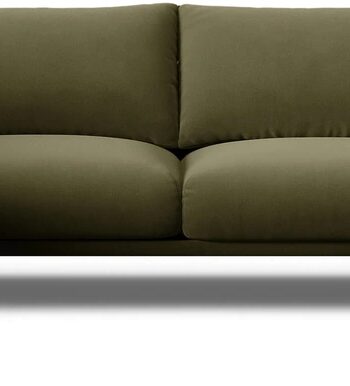 Sofa Micadoni Naomi Venstrevendt Rummelig Pers Grøn Velour Med Træben B365xd235